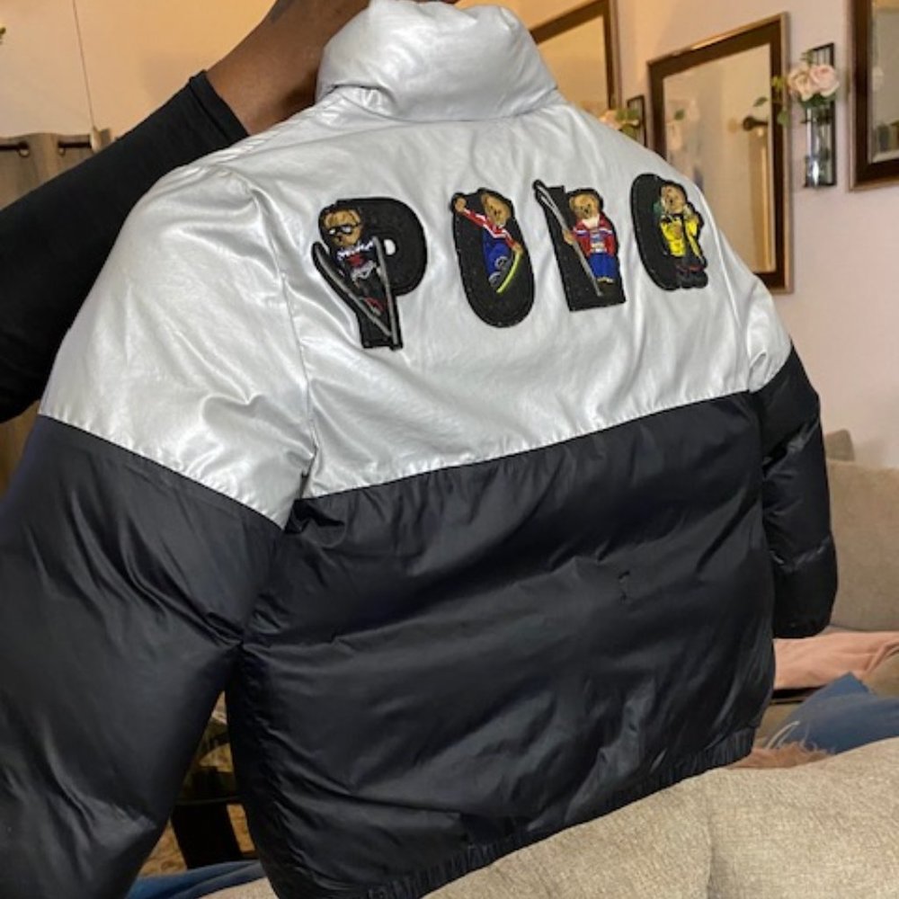 Boys' Metallic Ski Bear Puffer Jacket- Little kids Size 5